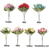 Dekorativa blommor 30 cm 9 huvudvas vintage diy dekor bröllop rose bukett party dekoration konstgjord siden pion Peony