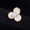 Broches elegantes mini mini cristal zircão colarinho de flores de broche de moda masculina camise