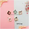 Charms 10st akryl Lucky Grass Pendants Fourleaved Clover Alloy Fit Diy Earrings Armband Smycken Tillbeh￶r FX401Charms Drop Dhn6e