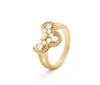 Klassiker 4 vier Blattklee Ring Ring Diamant Schmetterling Ring Gold silbry Hochzeit offene Ringe Größe 6 7 8 9 Marke Schmuck Ring Valentiner Muttertag Geschenk