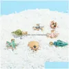 Charms 13pcs/conjunto colorf shell conch starfish esmal