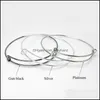 Bangle Simple 50/65Mm Different Size Expandable Wire Bracelet For Beading Diy Adjustable Bracelets 100 Pieces Lot Usa Drop Delivery J Dh6L1