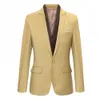 Erkekler Blazers Erkekler Blazer İnce Fit Ceketi Formal İş Kat Erkekler Damat Şarkıcı Kostüm Gece Elbise Cepleri Top 230207