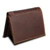 Brieftaschen Rindsleder Vintage Brieftasche Luxus Herren Echtes Leder Bifold Haspe Kredit-ID-Kartenhalter Geldbörse Kurzer langer Stil