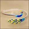Bangle Peacock armband Luxe sieraden voor vrouwen Fashion Creative Ethnic Style Bluegreen Open vrouwelijk geschenk Sier Cuff Drop Delivery Bra DHBVI