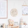 Decorative Figurines INS Nordic Round Wood Chip Wall Hanging Ornaments Alphabet Letter Decor Home Dorm Room Accessories 25 CM 1 PC
