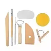 8pcs/مجموعة أدوات الفخار DIY القابلة لإعادة الاستخدام DIY مجموعة المنزل المنزلي الطين النحت السيراميك صب أدوات الرسم TT0208