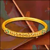 Bangle Enamel Open Bracelet Gift Dunhuang Ctural Jewelry Inheritance Auspicious Blessing Handcarved Flower Hollow Drop Delivery Brace Dhlov