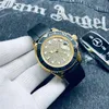 Diamond Mens Watch Luxury Designer Moissanite Gold Watches Automatisk rörelse Slidande storlek 41mm gummi rostfritt stålklockor i isklockor titta på för män