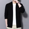 Herentruien Man gebreide trui heren Cardigan Solid Color Sweatercoat V-Neck Fur Soft Weer