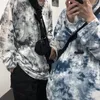 Men's T-skjortor Vintage Hip Hop Tie-Dye Couples kläder 2023 Fashion Harajuku överdimensionerad skjorta för män långärmad avslappnad homme toppar