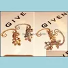 Clip-on schroef terug CIP op oorbellen mode steeg ear manchet luxe elegant ros￩goud overdreven Gecko Lizard stud druppel levering dhxd3