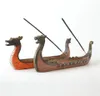 DRAGON BOAT CENSE Stick Holder Burner Hand snidad snidning censer prydnader retro rökelse brännare traditionell design FY4051 0208