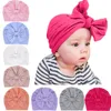 Ins 8 kleuren mode baby beanie cap boog knoop haar accessoires cap baby tulband hoeden pure kleur