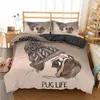 Bedding Sets Homesky Puppy Pug Set 2/3 Pcs 2023 Cute Dog Duvet Cover Lovely Pattern Quilt And Pillowcase Bed
