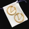 Hoop earrings designer jewelry woman luxury earing letters orecchini hollow out round ohrringe plated gold silver no fade vintage accessories designer earings