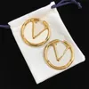 Hollow designer earrings women luxurious jewelry plated gold earings letters fashion 3CM 4CM 5CM orecchini lady simple ornaments valentine day hoop earring