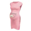 Sukienki macierzyńskie Kobiety Drukuj sukienki w ciąży Props Bodycon Vestidos Robe femme enceinte na po pstrzeniu a1