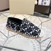 8Color Luxury Casual Women Shoes Espadrilles Summer Designers Ladies Flat Beach Half Slippers Fashion Woman Loafers Fisherman Canvas Shoe With Box Size