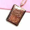 Chains Purple Gold Plated 14K Rose Domineering Geometric Square Fashion Pendant Men's And Women's Retro Chinese Style JewelryChains