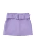 Frauen Shorts ONKOGENE Frauen Mode mit Gürtel Low Rise Röcke Vintage Seite Versteckter Reißverschluss Weibliche Skort Mujer Y2302