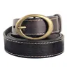 Bälten 2020 New Women's Product Luxury Design Pin Buckle Leather Cowhide Belt Jeans Belt Women Denim Belt % äkta läderbyxor G230207