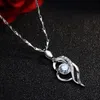 Подвесные ожерелья модная любовь серебряное ожерелье Женщины украшения блестящая хрустальная женская красота с цепочкой коробки оптом