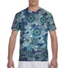 Men's T Shirts 2023 Mens Fashion Summer Sleeve T-shirt Casual Flowers Raster Radial Gradient Shadow Tshirt For Man Full Printed