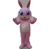 Halloween Pink Bunny Mascot Costumes Cartoon Character Tiptifit Suit Noël Tépare de fête extérieure Taille adulte Vêtements publicitaires promotionnels