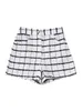 Dames shorts traf dames mode voorzakken tweed plaid vintage hoge taille zipper vlieg vrouwelijke korte broek mujer y2302