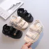 Sneakers Children Summer Sandals Chic Girls Casual Sandals Solid Black Kids Fashion Princess Japanese Style Flowers Buckle 230208