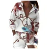 Kvinnors spårningsdräkter långärmad skjorta Pocket Design Shorts Set 2 -stycken 230208