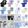 영화 빈티지 42 Jackie Robinson Baseball Jerseys 스티치 된 통기성 스포츠 그레이 크림 1955 White 1959 1981 Blue Pullover