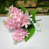 Decorative Flowers 5 Heads Hyacinth Violet Artificial Bridal Floral Decoration Autumn Home Wedding Fake Ornamental Flore