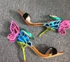 Sophia Webster Sandali Butterfly Wing Gladiators Sandali da donna con stampa tacco alto in vera pelle