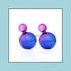 Stud Earrings Color Round Ball Earring Big Acrylic Drop Delivery Jewelry Dhps6