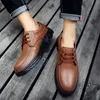 Zapatos de Vestir Hombres Cuero Genuino Cómodo Calzado Casual Pisos con Cordones Negocios