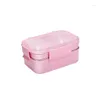 Dinnerware Sets Kids Bento Boxes Stainless Steel Double Box Children Picnic School Lunch Company Canteen Fast With Bag