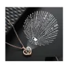 Pendentif Colliers 100 Langues Je T'aime Collier Femmes Cuivre Coeur Mémoire Projection Cou Chaînes Bijoux De Mode 829 Q2 Drop Del Dhwfj