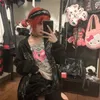 Sweats à capuche pour femmes Sweatshirts 90s Esthétique Papillon Zip Up Surdimensionné Harajuku Manches Longues Goth Y2K Automne Grunge Punk Manteau Rétro Vêtements 230208