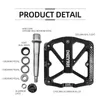 Bisiklet Pedalları Mzyrh Bisiklet Pedalı 3 Rulmanlar kaymaz MTB Pedalları Alüminyum Alaşım Bisiklet Pedalları Uygulanabilir Su Geçirmez Bisiklet Aksesuarları 0208
