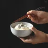 Ciotole Ciotola di riso da 5 pollici in ceramica giapponese Stoare Stoviglie per la casa Piccola zuppa Commerciale Ristorante Stoviglie da cucina 1PC