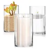 Ljusstakar glas transparent ljusstake enkel stil ljus container f￶r br￶llop