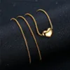 Colliers pendants minimalistes lisses minuscules petits colliers de coeur pour femmes Gold Color Collar Bijoux Gift