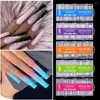 Falska naglar 240 st/ruta 3xl Clear Square/Coffin Nail Tips extra lång Nej Curve Fake Finger Press On Manicure Salon Acrylic