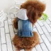 Hundkläder mode denimrock huva väst blå jean sommarstil för chihuahua teddy husdjurskläder chien shopwholesale