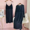 Women's Sleepwear Gary Women Satin Home Clothing Intimate Lingerie Spring 2PCS Kimono Robe Set Casual Long Sleeve Bathrobe Gown Homewear