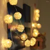 Décorations de Noël 1.2/2.5/3/5m année rotin boule chaîne fée lumière LED décoration de mariage lampe arbre décor maison guirlande suspendue