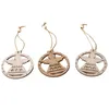 Christmas Decorations 3pcs Tree Hanging Ornaments Wooden Decoration Home Xmas DIY Crafts Wood Slices Embellishment