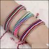 Chaîne à maillons fait à la main style Boho corde noeud bracelet pour femmes ethnique taille réglable colorf tressé bijoux à la mode en gros drop del dhbnz